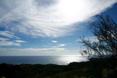 遠くフィリピン海の水平線の写真